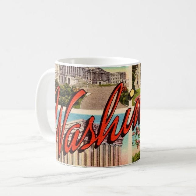 Caneca De Café Saudações de Washington DC  (Frente Esquerda)