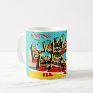 Caneca De Café Saudações do cartão postal de Miami Beach