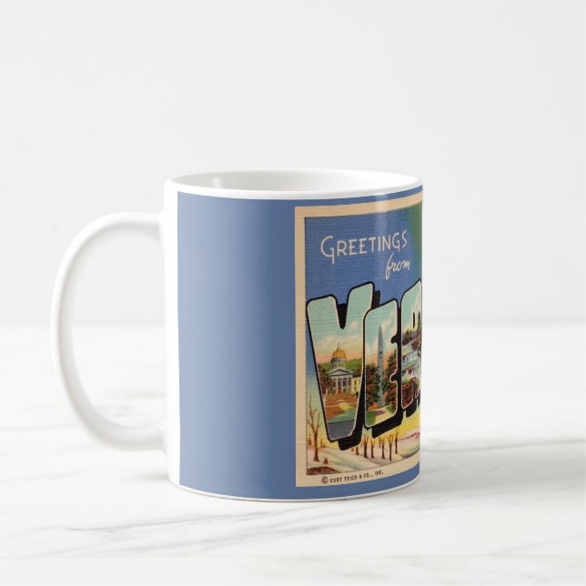 Caneca De Café Saudações do Estado de Vermont Mug (Esquerda)