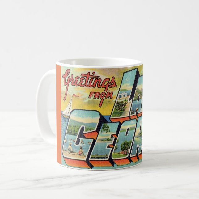 Caneca De Café Saudações do Lago George  (Frente Esquerda)