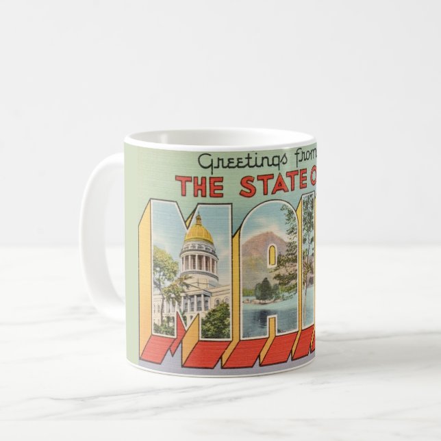 Caneca De Café Saudações do Maine (Frente Esquerda)