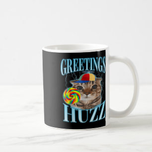 Caneca De Café Saudações do Meme do Gato Lollipop Huzz Divertido