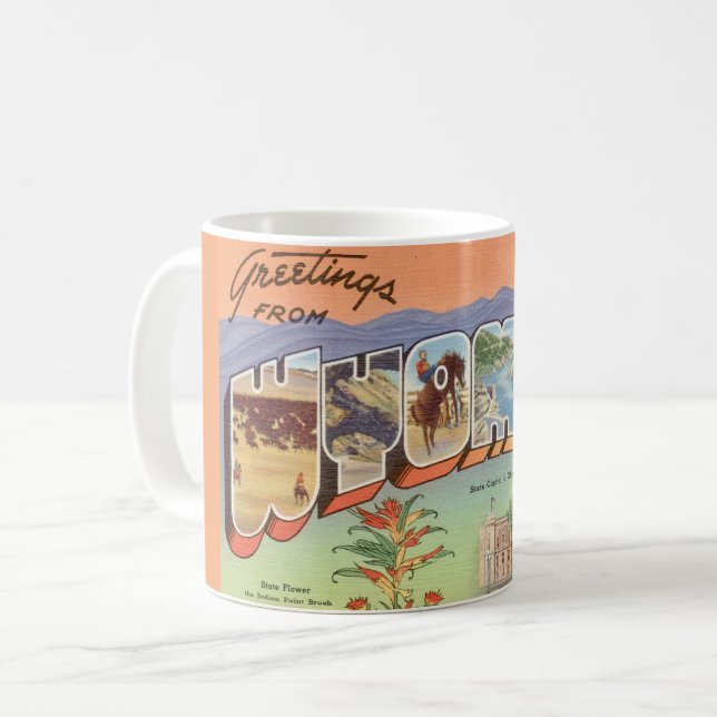 Caneca De Café Saudações do Wyoming (Frente Esquerda)