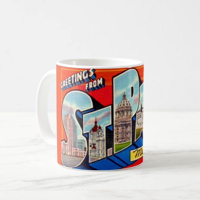 Caneca De Café Saudações St Paul MN (Frente Esquerda)