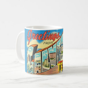 Caneca De Café Saudações Vintage Galveston