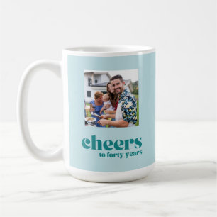Caneca De Café Saúde, foto personalizada, aniversário de 40 anos 