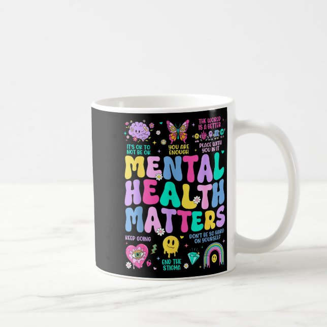 Caneca De Café Saúde mental cérebro humano doença conscientização (Direita)
