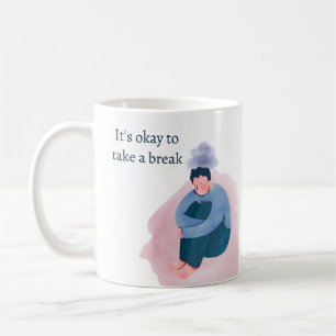 Caneca De Café Saúde Mental Destemida progresso não perfeição