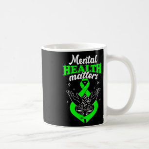Caneca De Café Saúde Mental Flores Conscientes Mulheres