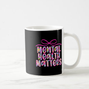 Caneca De Café Saúde Mental Retro S Consciencialização Floral Coq