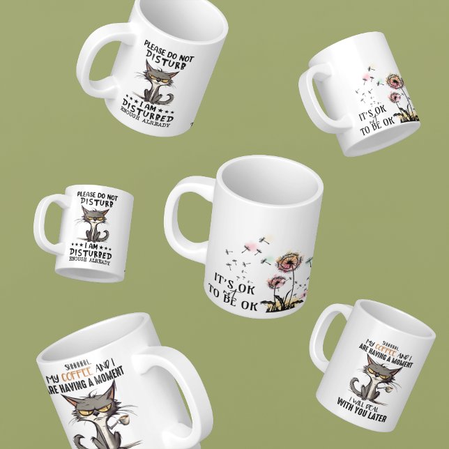 Caneca De Café Saúde Mental Simulada por Piadas de Cat (Criador carregado)