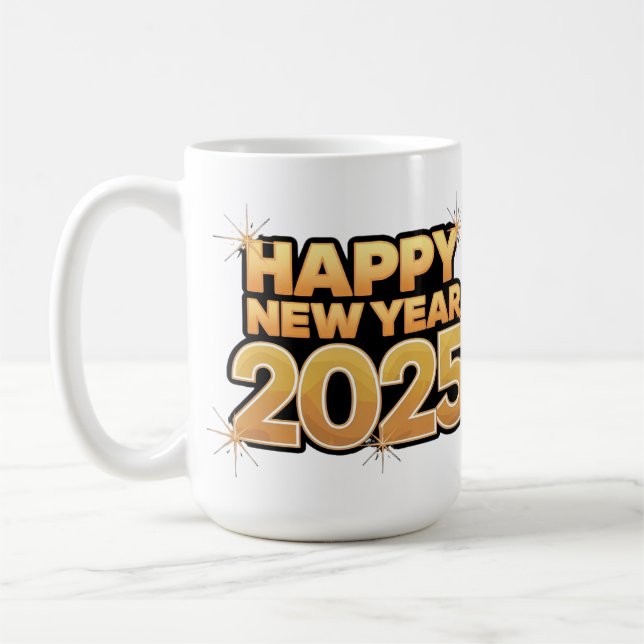 Caneca De Café Saúde para 2025 | feliz ano novo 2025 Mugs (Esquerda)