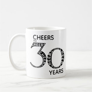 Caneca De Café Saúde para 30 anos aniversário de 30 anos preto
