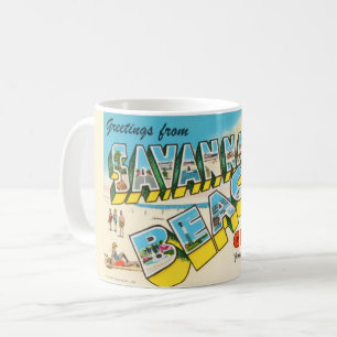 Caneca De Café Savannah Beach Georgia Saudando Mug