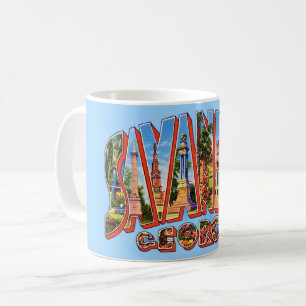 Caneca De Café Savannah Georgia Vintage Postcard Mug
