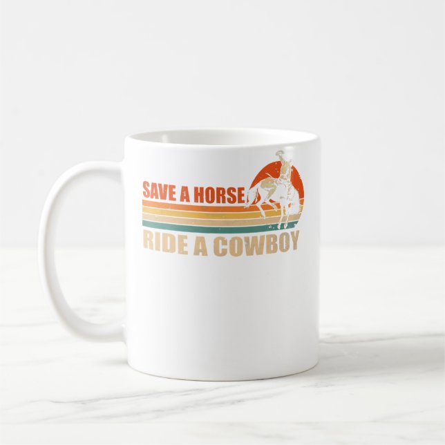 Caneca De Café Save A Horse Ride A Cowboy Riding Horse (Esquerda)