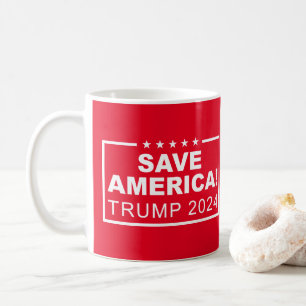 Caneca De Café Save America Trump 2024