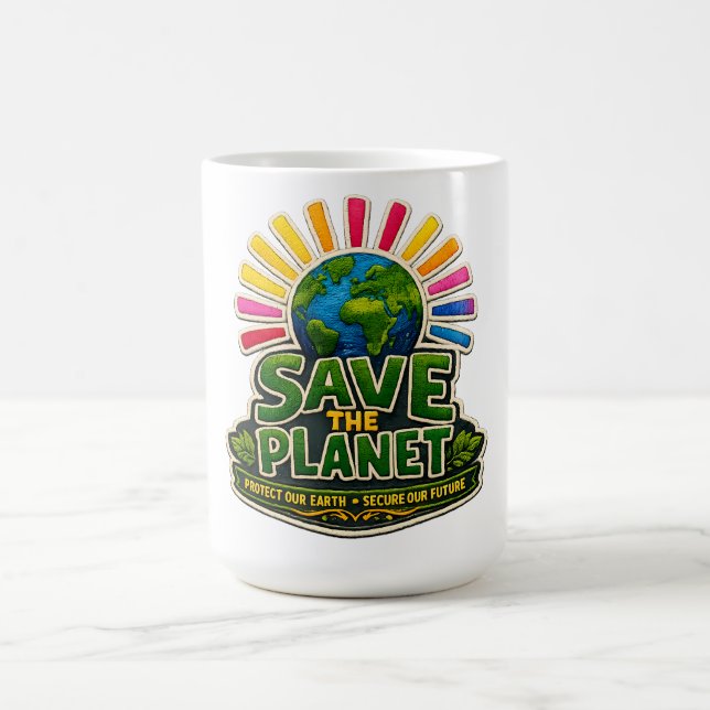 Caneca De Café 🌍☕ “Save the Planet” Mug🌱 (Centro)