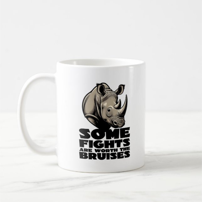 Caneca De Café Save The Rhino Resilience Fight Design. (Esquerda)
