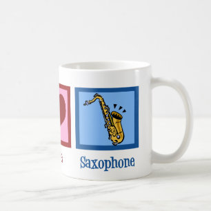 Caneca De Café Saxofone do Peace Love
