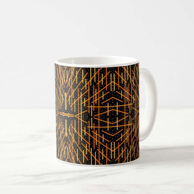 Caneca De Café Say Cheese And Macaroni Cheesy Orange On Black Art (Frente Esquerda)
