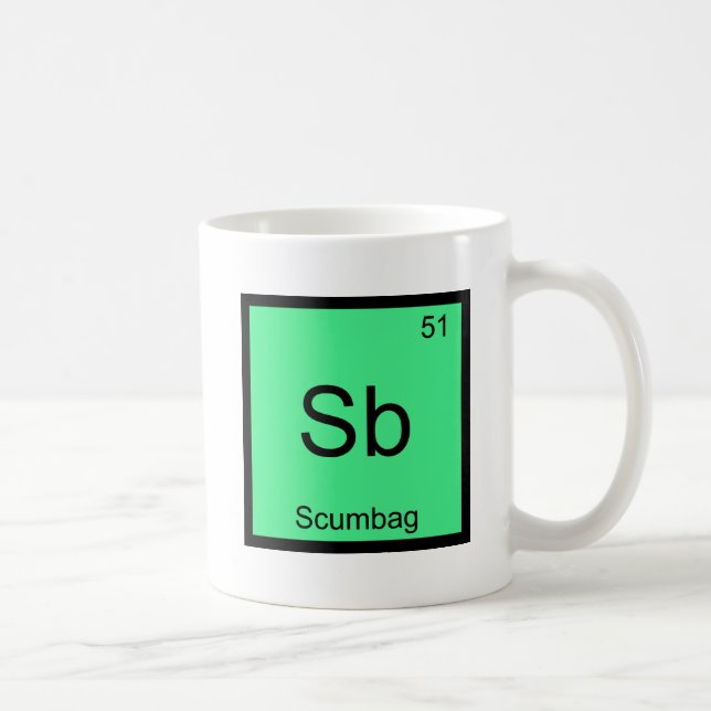 Caneca De Café Sb - Símbolo do Elemento Químico Scumbag Camiseta  (Direita)