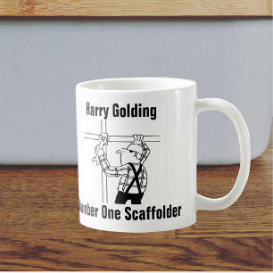 Caneca De Café Scaffolder Cartoon Mug to Add Name