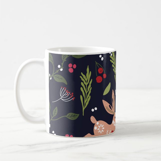 Caneca De Café Scandinavian Folart Bunny Impressão (Esquerda)