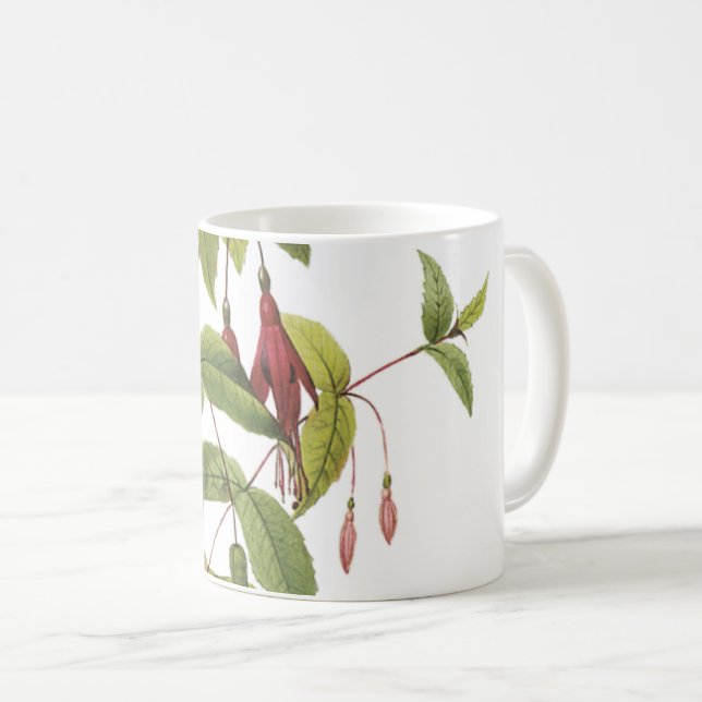 Caneca De Café scarlet fuchsia (Fuchsia coccinea) por Redouté (Frente Esquerda)