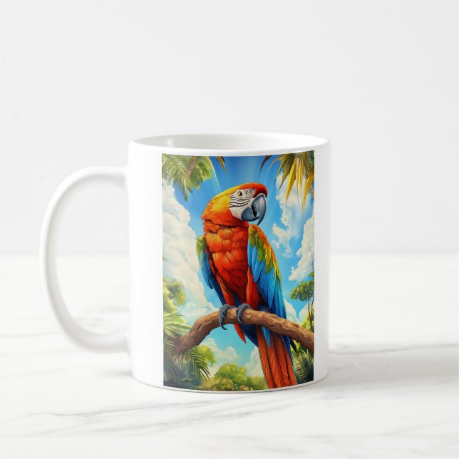 Caneca De Café Scarlet Macaw (Esquerda)