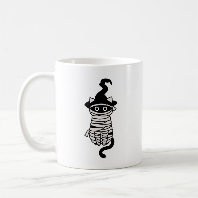 Caneca De Café Scary cat wrapped (Esquerda)