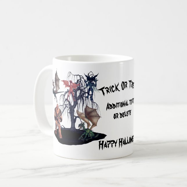 Caneca De Café Scary Goblins Monsters Halloween Personalizado (Frente Esquerda)