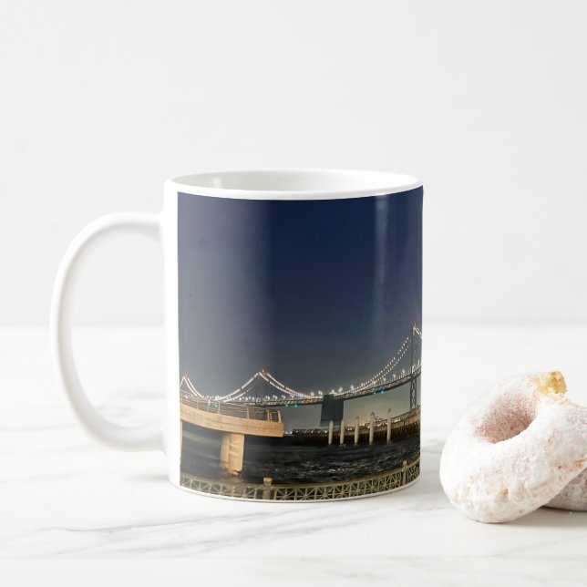 Caneca De Café Scenes of San Francisco Bay Bridge Coffee Mug (Com Donut)