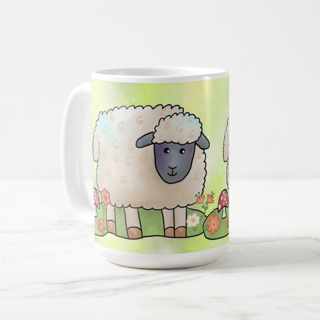 Caneca De Café Schaf auf der Weide (Frente Esquerda)