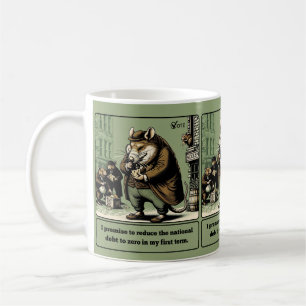Caneca De Café Scheming Tails: O político conivente do rato