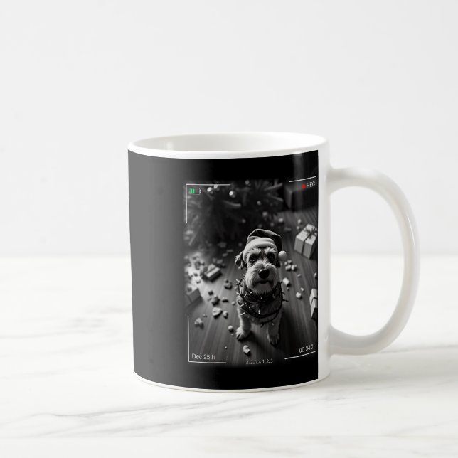 Caneca De Café Schnauzer de Natal Capturado pela Câmera  (Direita)