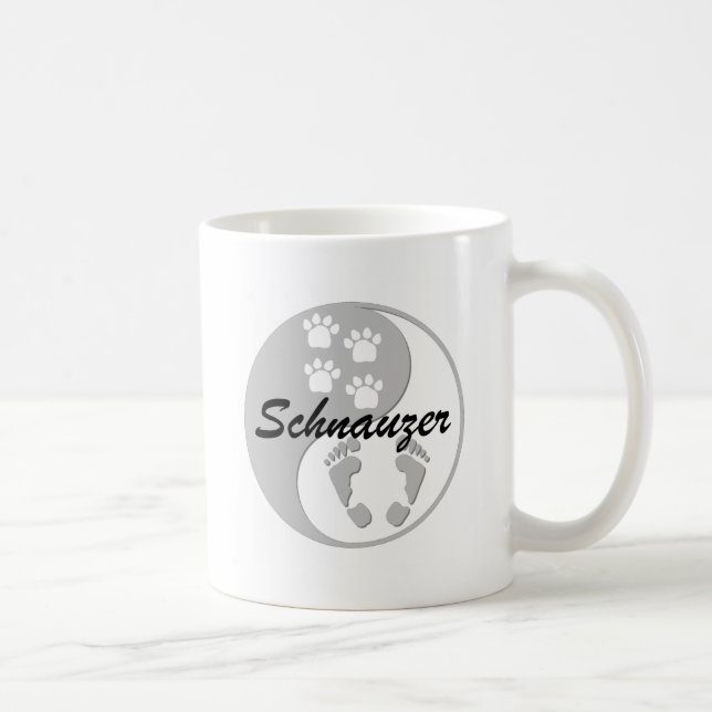 Caneca De Café schnauzer de yang do yin (Direita)