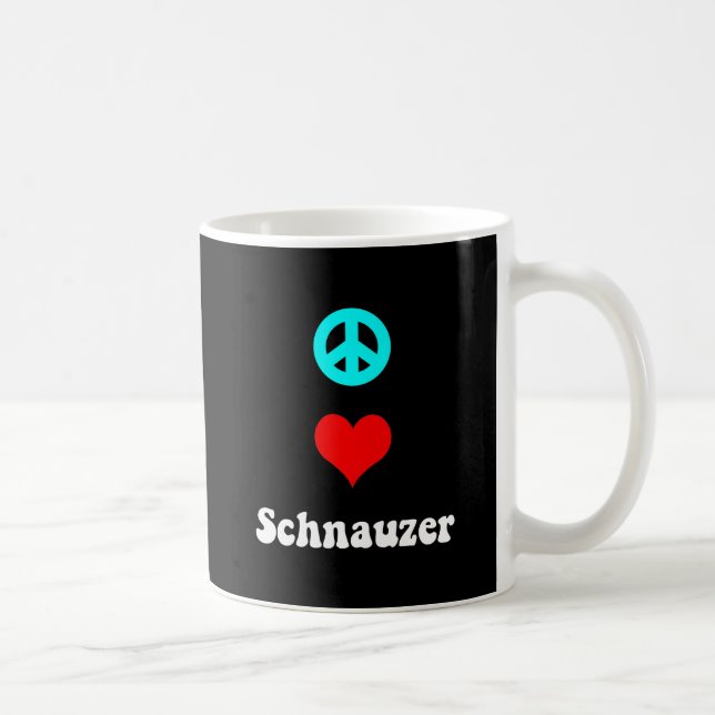 Caneca De Café Schnauzer do amor da paz (Direita)
