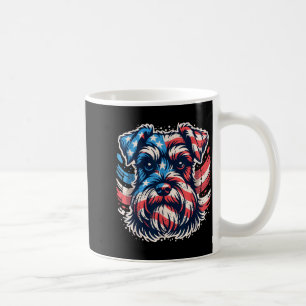 Caneca De Café Schnauzer Miniatura Patriótico Bandeira Americana