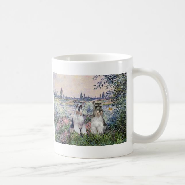 Caneca De Café Schnauzers (dois) - Pelo Sena (Direita)