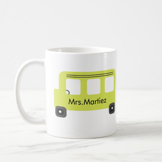 Caneca De Café School Bus Driver Yellow Bus Teacher (Esquerda)