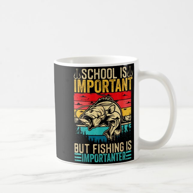 Caneca De Café School Is Imrtant But Fishing Is Imrtanter Fish B  (Direita)