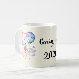 Caneca De Café Schwangerschaft verkünden Aquarell Heißluftballon