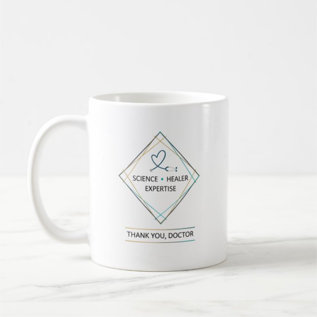 Caneca De Café Science Healer Expertise Thank You Doctor (Esquerda)