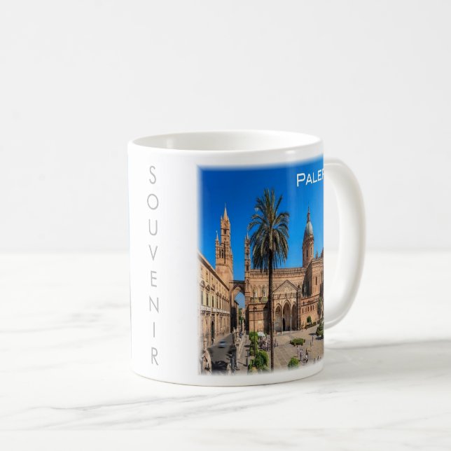 Caneca De Café SCL030 PALERMO, Panorama, Sicília, Itália, (Frente Esquerda)