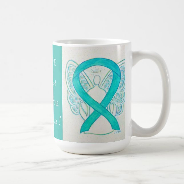 Caneca De Café Scleroderma Sensibilização Ribbon Angel Custom Mug (Direita)