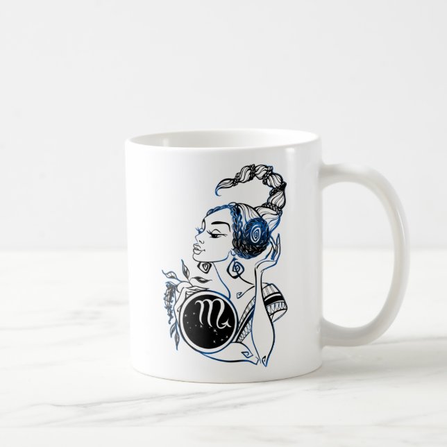 Caneca De Café Scorpio Art Deco Lady (Direita)