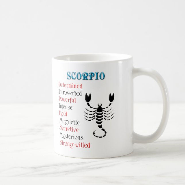 Caneca De Café Scorpio Horoscope Sinal Zodiac (Direita)