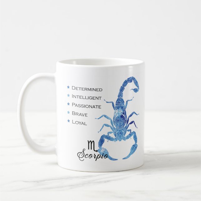 Caneca De Café Scorpio Zodiac Traços (Esquerda)