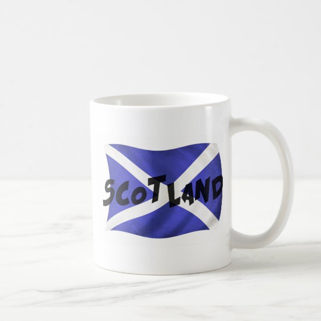 Caneca De Café Scotland Wavy Flag (Direita)